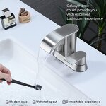 Bathroom Sink Faucet Manufacturer - Modern Two-Handle with Stainless Steel Valve Core Brushed Nickel Finish and Metal Pop-up Drain