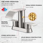 Bathroom Sink Faucet Manufacturer - Modern Two-Handle with Stainless Steel Valve Core Brushed Nickel Finish and Metal Pop-up Drain