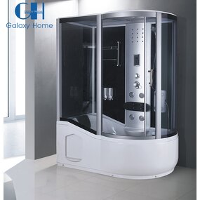 Shower Room Enclosure Manufacturer - 2025 GH Luxury Walk-In 5mm Black Glass Multi-Functional with Bathtub for Bathroom 2-Year Warranty