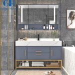 Vanity Cabinet Manufacturer - American Style Wholesale Bathroom Furniture 36 in Solid Wood With Sink and LED Mirror
