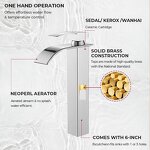 Bathroom Faucet Manufacturer - Polished Chrome Single-Handle Waterfall Spout Tall RV Lavatory Vessel Sink Featuring Stainless Steel