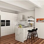 Kitchen Island Table Manufacturer - Cabinet Factory Supply Modern High Glossy Lacquer for Home Italian White 1 Set