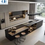 Kitchen Cabinets Manufacturer - Factory Direct Customizable Living Room Wine Cabinets Wardrobes for Apartment Mall Home Use Hinge