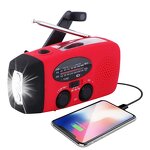 Emergency Radio Manufacturer - Multifunctional Solar Hand-Crank Powered LED Flashlight 2000mAh USB Charging FM AM WB NOAA Weather Ban Plastic