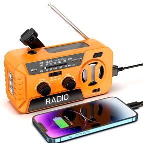 Emergency Radio Manufacturer - Outdoor Multi-Function Portable Solar Hand-Cranked Flashlight for Disaster Prevention Earthquake Charging