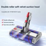 Dyson Vacuum Parts Manufacturer - Soft Double Roller Brush Floor Head with LED Headlights for V7 V8 V10 V11 V15
