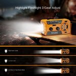Emergency Radio Manufacturer - Outdoor Multi-Function Portable Solar Hand-Cranked Flashlight for Disaster Prevention Earthquake Charging