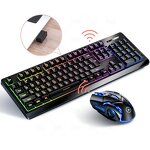 Gaming Keyboard and Mouse Manufacturer - 104keys Type c Charging pink / Blue Wireless 2.4G RGB Backlight