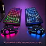 Gaming Keyboard and Mouse Manufacturer - 104keys Type c Charging pink / Blue Wireless 2.4G RGB Backlight