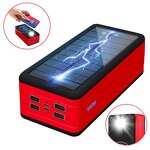 Solar Power Bank Manufacturer - Portable 50000mAh for Xiaomi iPhone Samsung Large Capacity Wireless Flash Light Phone Charger 25W Output