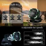 Solar Electric Fan Manufacturer - Portable 10000mAh Lithium Battery with Lighting for Outdoor Camping Handheld Installation for Tent