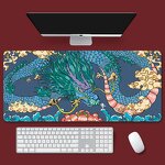 Gaming Mousepad Manufacturer - Chinese Style Large Black Dragon Gamer Carpet Rubber Keyboard Mats Desk Pad Mat Table Mouse Pad