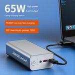 Power Bank Manufacturer - PD Fast Charge 65W Notebook Charging Aluminum Alloy DC Port 76W High Power 30000 MAh 19V Mobile Power Supply