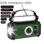 Emergency Radio Manufacturer - Outdoor 10000mAh Multi-Function Solar Hand Crank Flashlight for Disaster Prevention SOS Made Durable Plastic