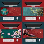 Keyboard Desk Mat Manufacturer - Chinese Style Floral Flower Mousepad Gaming Accessories Large Gamers Decoration Gamer PC Mouse Pads