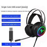 Gaming Earphones Headsets Manufacturer - RGB USB Wired Dynamic Vocalism Principle Compatible with PC Laptop