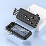 Solar Power Bank Manufacturer - 20000mAh Portable Charger Fast Charging External Battery With Charging Cable for Xiaomi Iphone