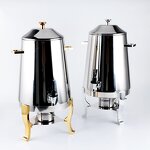 Hot Drink Dispenser Manufacturer - Gold Alcohol Heating Stainless Steel Juice Drink Silver Water With Faucet
