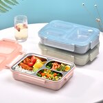 Lunch Box Manufacturer - Leak Resistant Stainless Steel +PP 3 Compartment Bento for Kids