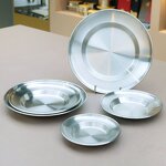 Serving Platters Manufacturer - Stainless Steel Plate Metal Camping Plates Large Silver Straw Hat Dinner Salad Plates