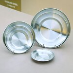 Serving Platters Manufacturer - Stainless Steel Plate Metal Camping Plates Large Silver Straw Hat Dinner Salad Plates