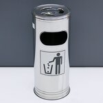 Trash Bin Manufacturer - Commercial Metal Outdoor Stainless Steel Ashtray Rubbish Can Waste Container