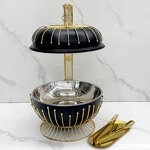 Chafing Dish Manufacturer - Hotel Restaurant Party 8L Stainless Steel Bead Hanging Stove Black Buffet with Alcohol Furnace