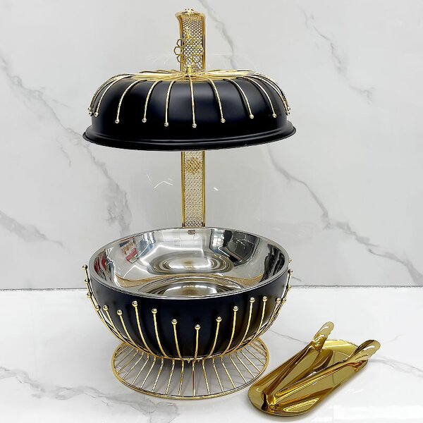 Chafing Dish Manufacturer - Hotel Restaurant Party 8L Stainless Steel Bead Hanging Stove Black Buffet with Alcohol Furnace