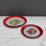 Enamel Tray Manufacturer - 35/40/45/50/55cm Cheap Unbreakable Enamelware Tea Tray Round Plate