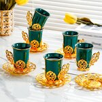 Tea Cup Set Manufacturer - Gold Ceramic Light Luxury Home English Afternoon High Appearance Level Exquisite Cup and Saucer
