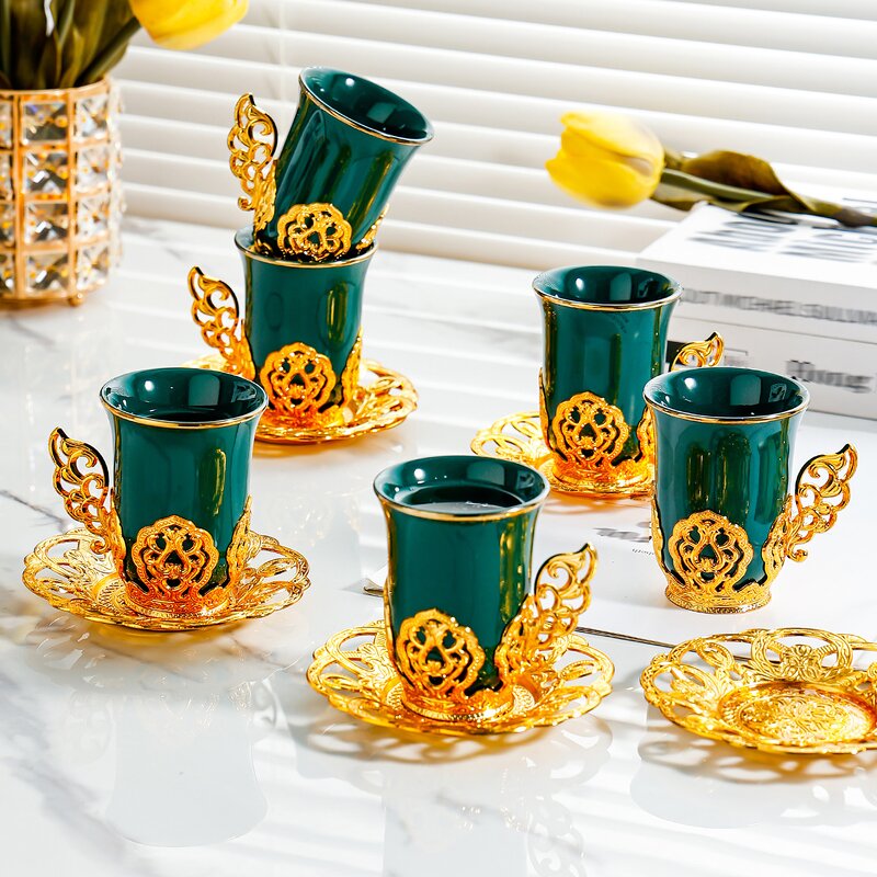 Tea Cup Set Manufacturer - Gold Ceramic Light Luxury Home English Afternoon High Appearance Level Exquisite Cup and Saucer