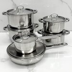 Kitchen Cookware Set Manufacturer - Multi-purpose Stainless Steel Induction Bottom Pots Pans for Gas for Home Cooking