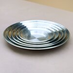 Serving Platters Manufacturer - Stainless Steel Plate Metal Camping Plates Large Silver Straw Hat Dinner Salad Plates