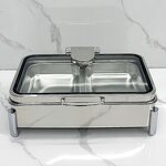 Food Warmers Manufacturer - Catering Equipment 304 Stainless Steel Rectangular Electric Heater Buffet Set Restaurant Chaffers Hotels