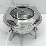 Buffet Stove Manufacturer - Commercial Catering Equipment Roll Tray for Food Warmer Serving Silver Round Chafing Dishes