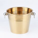 Ice Bucket Manufacturer - Custom Large 6L Luxury Stainless Steel Bar Champagne Beer Wine Bottle Cooler Gold Party