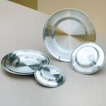 Serving Platters Manufacturer - Stainless Steel Plate Metal Camping Plates Large Silver Straw Hat Dinner Salad Plates