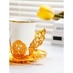 Tea Cup Set Manufacturer - Gold Ceramic Light Luxury Home English Afternoon High Appearance Level Exquisite Cup and Saucer