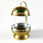 Chaffing Dishes Manufacturer - Party Wedding Table Setting Food Warmer Golden Fancy Elegant Cheffing With Hanging Glass Lid Gold