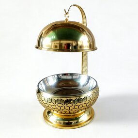 Chaffing Dishes Manufacturer - Party Wedding Table Setting Food Warmer Golden Fancy Elegant Cheffing With Hanging Glass Lid Gold