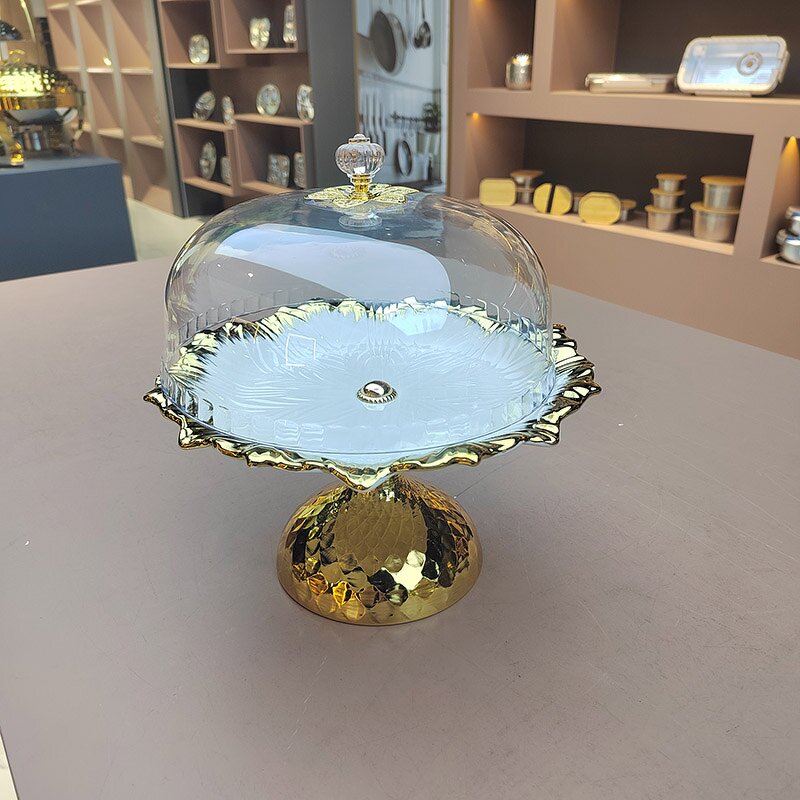 Fruit Plate Manufacturer - Nordic Creative Round Ceramic Hotel Home Dessert High-footed Cake Plate Stand