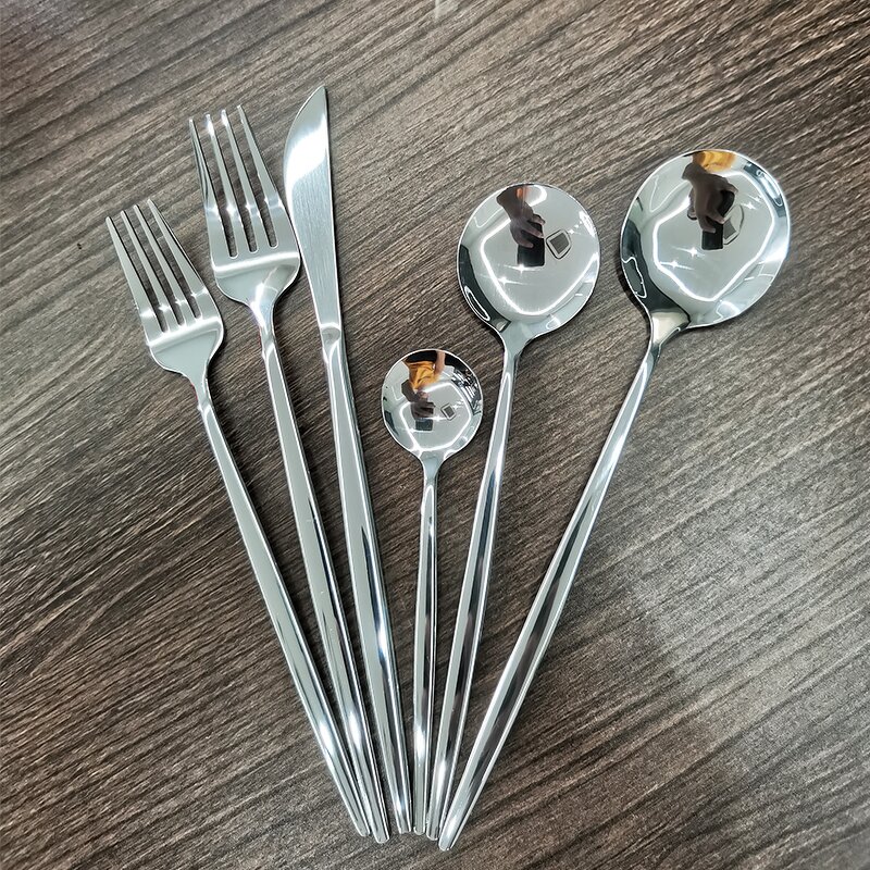 Tableware Set Manufacturer - High Quality Restaurant Hotel Wedding Silver Spoon Fork Knife Stainless Steel