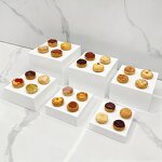 Food Dessert Display Stand Manufacturer - White Buffet Acrylic Riser Cube Set of 6 Square for Sale