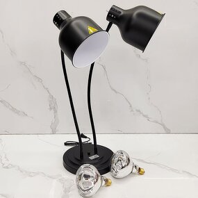 Food Warm Lamp Manufacturer - Stainless Steel Electric Food Warming Dual-Head Desk for Buffet Gold/Black/Silver