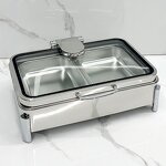 Food Warmers Manufacturer - Catering Equipment 304 Stainless Steel Rectangular Electric Heater Buffet Set Restaurant Chaffers Hotels
