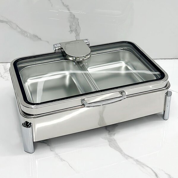Food Warmers Manufacturer - Catering Equipment 304 Stainless Steel Rectangular Electric Heater Buffet Set Restaurant Chaffers Hotels