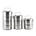 Tiffin Carrier Manufacturer - Stackable Take Away 2/3/4Layers Stainless Steel Metal Lunch Box