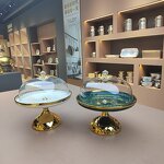 Fruit Plate Manufacturer - Nordic Creative Round Ceramic Hotel Home Dessert High-footed Cake Plate Stand