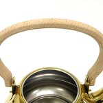 Gooseneck Teapot Manufacturer - Hot Sale Exquisite Gold Stainless Steel Wood Grain Handle With Filter