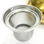 Gooseneck Teapot Manufacturer - Hot Sale Exquisite Gold Stainless Steel Wood Grain Handle With Filter